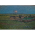 thumbnail image 2 of Nils Kreuger 14x11 Black Ornate Wood Framed Double Matted Museum Art Print Titled: Moon Rising on Oland (1900-1904), 2 of 5