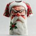 thumbnail image 3 of Chandail en Molleton Imprimé de Noël pour Hommes Manches Courtes Col Rond Imprimé Fête de Noël Haut Col Rond, 3 of 4