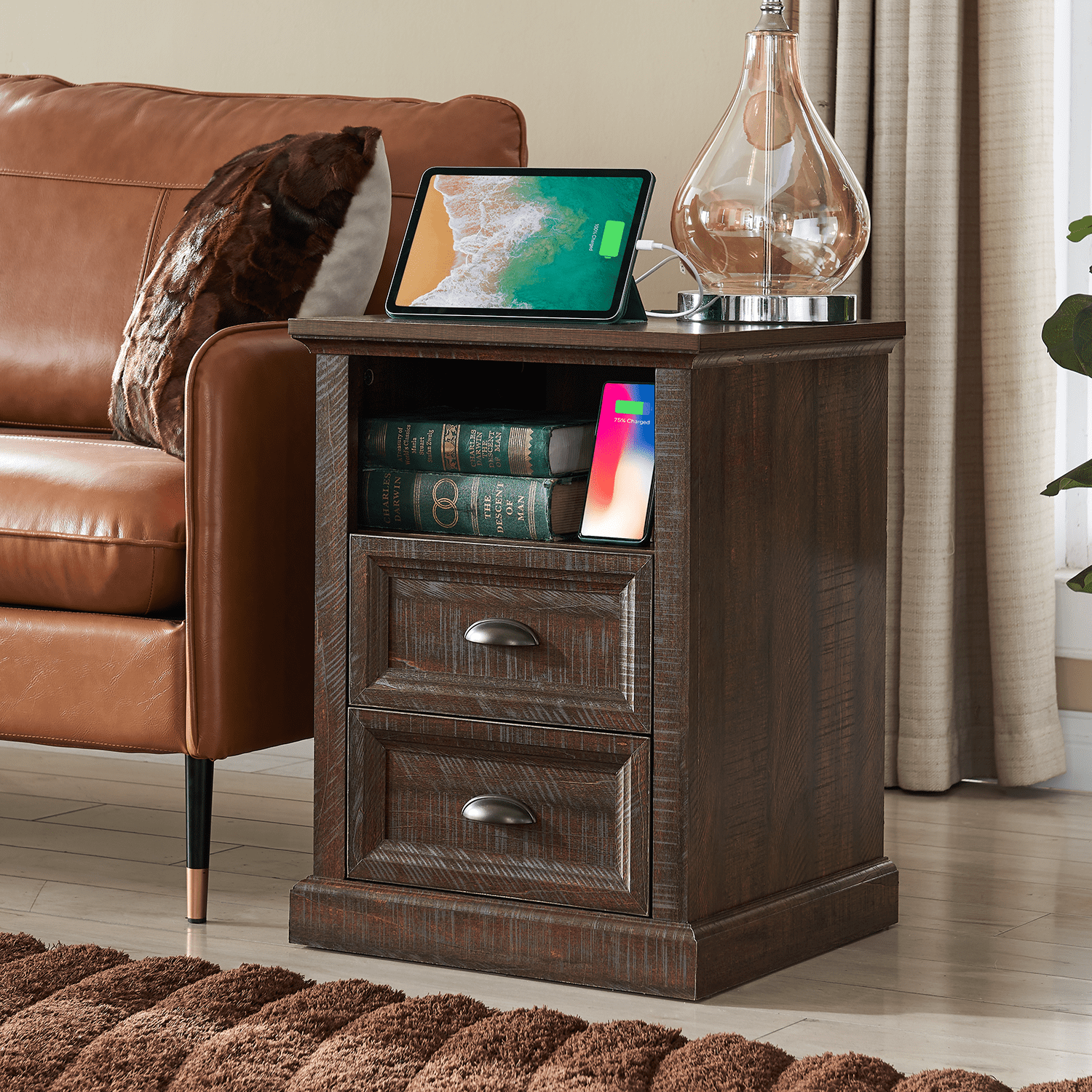 IFGET Dresser for Bedroom with 2 Drawers Tall & Large, Farmhouse Wood Dresser & Chests of Drawers
