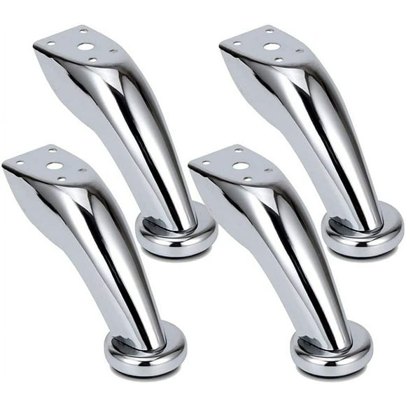 JOYWEI Pieds de Canapé en Acier Inoxydable Épais, 4 Pcs Pieds de Meubles, Pieds Chromés, Pieds de Meuble Lit Canapé, pour Canapés, Chaises, Tabourets, Armoires