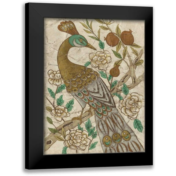 Zarris, Chariklia 12x14 Black Modern Framed Museum Art Print Titled - Chinoiserie Pheasant I