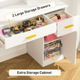 thumbnail image 6 of INTERGREAT Makeup Vanity with Lights and Mirror, White Vanity Desk, Dressing Table with Large Drawers, 3 Lighting Modes, Full Length Mirror, Bedroom, 6 of 9