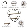 thumbnail image 7 of Sagebrook Home Metal/Wood 2 Tier Heart Wall Shelf, Natural/Black, Heart, Iron, Casual Home, 20"L X 5"W X 20"H, Solid Color, 7 of 7