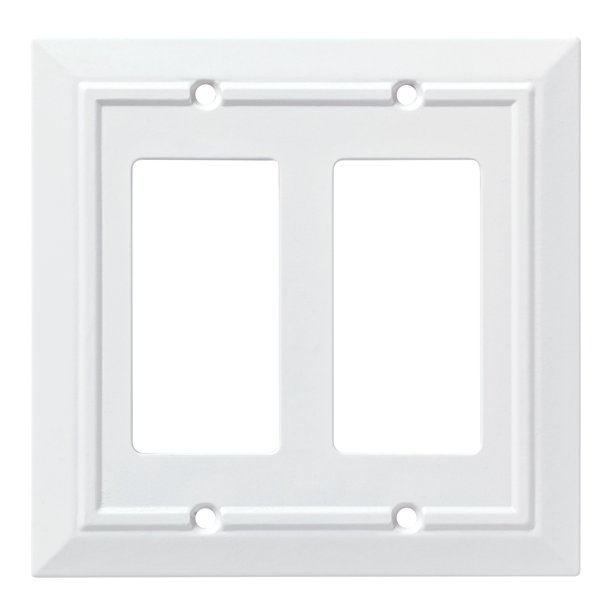 Franklin Brass Classic Architecture Double Decorator Wall Plate in Pure White