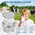 thumbnail image 7 of QinaQin 3L Goat Electric Milking Machine,Portable Automatic Breast Pump with 2 Teat Cups and Stainless Steel Bucket,Adjustable Suction Pulsation Vacuum Electric Milker,As shown, 7 of 7
