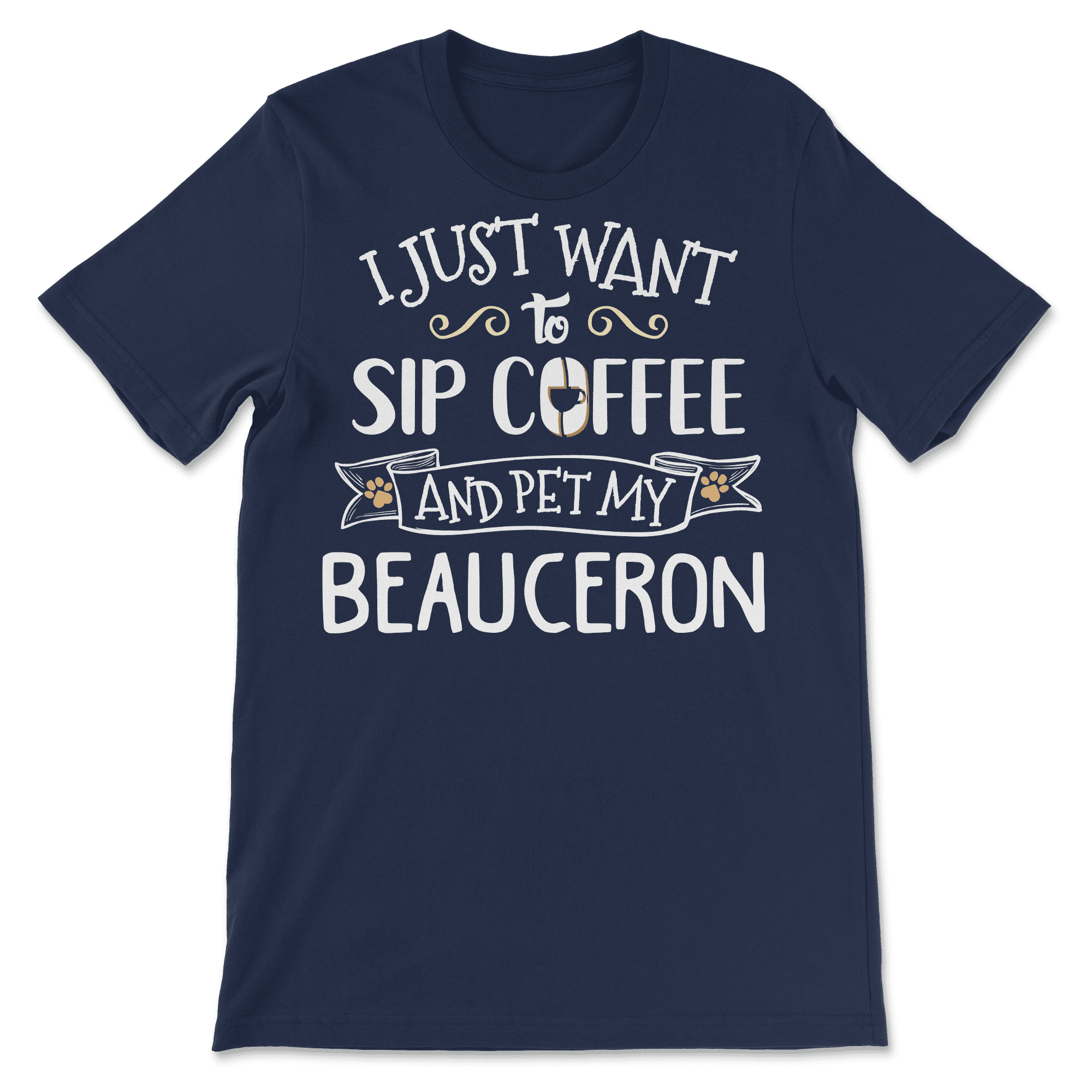 Funny Beauceron Dog and Coffee Shirt Sip and Pet