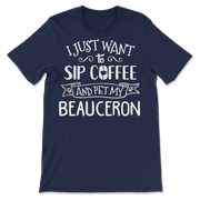Funny Beauceron Dog and Coffee Shirt - Sip and Pet