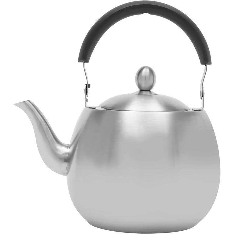 MIDUO 4L Long Spout Tea Kettle Stovetop Whistling Teakettle Teapot Brushed  Finish 