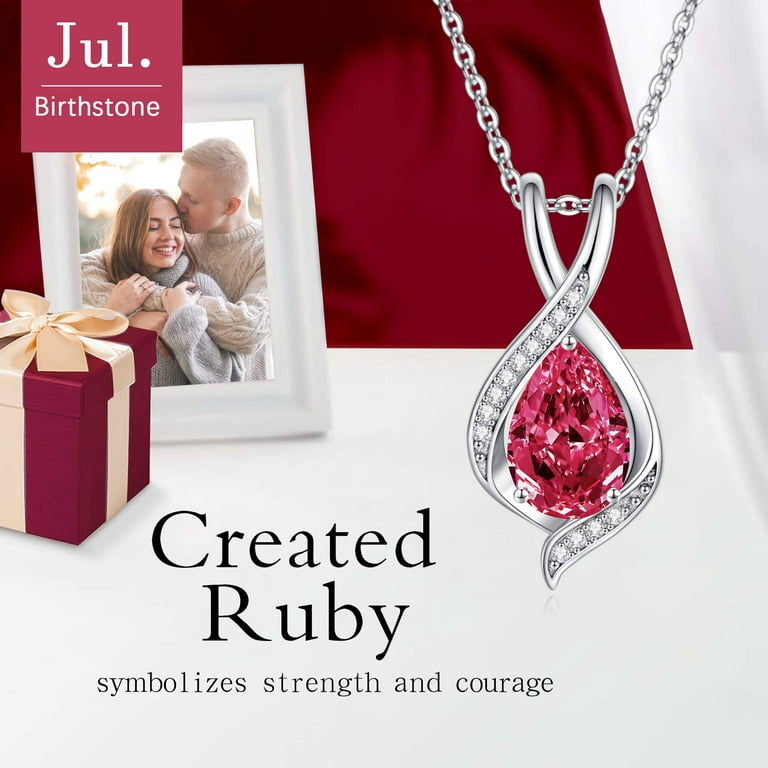 Ruby Necklace | S for Sparkle Sterling Silver / 16