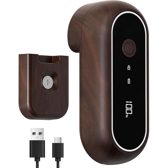 Auto Shut Off Rechargeable Electric Can Openers - LED Battery Display USB Automatic Can Openerfor Kitchen for Seniors with Arthritis - One Touch Side Cut Can Opener Smooth Edge, Wood