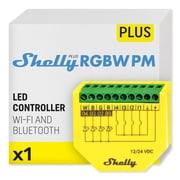 Shelly Plus RGBW PM | WiFi Smart Remote Control for RGBW Led Strips with Power Metering | Home Automation | Bluetooth Gateway | No Hub | Compatible with Alexa & Google Home | iOS Android App