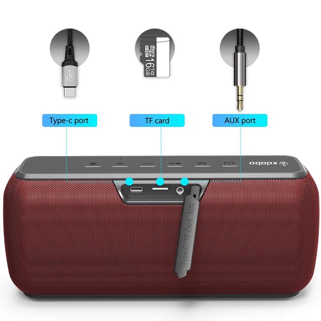 XDOBO Bluetooth 5.0 Speaker Type-c Rechargeable Sound Box Waterproof 60W 3D Stereo Sound Speaker