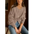 thumbnail image 3 of PRETTYGARDEN Long Sleeve Crewneck Button Down Womens Sweaters Fall Open Front Chunky Cardigan Sweaters for Women, 3 of 7
