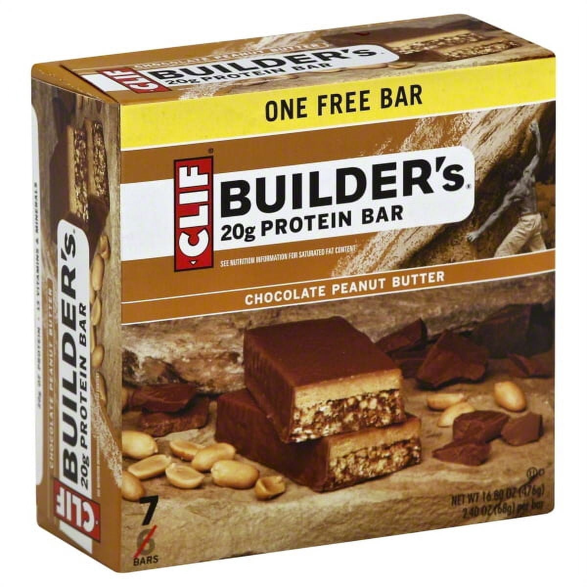 Clif Builder's Protein Bar, Chocolate Peanut Butter, 20g Protein Bar, 7 Ct, 2.4 oz