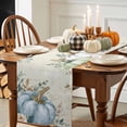thumbnail image 3 of Fall Blue Pumpkin Table Runner, Autumn Thanksgiving Kitchen Dining Table Decoration for Home Party Decor 13x36 Inches, 3 of 9