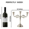 thumbnail image 2 of ThrottleT- 3 Arm Candelabra Taper Candle Holders Decorations Indoor Kitchen Décor Table Candles Candlestick Candelabra Centerpiece (Silver), 2 of 14