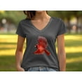 thumbnail image 6 of Cute Flying Northern Red Cardinal Bird Redbird Wings V-Neck T-Shirt Cardinal Bird Lover Gift for Men Women Boys Girls Graphic V-Neck Tshirt, 6 of 8