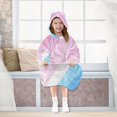 thumbnail image 7 of FORMRS Wearable Blanket Hoodie with Sleeves for Kids Cozy Flannel Sweatshirt, Pink Gradient, 7 of 7