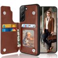 thumbnail image 1 of Tiflook Wallet Case For Samsung Galaxy S22 Plus Minimalist PU Leather Card Holder Flip Cover Brown, 1 of 7