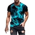 thumbnail image 2 of ALLLIST Mens Spring Tops Crew Neck Short Sleeve Flame Printed Casual T-Shirts Pullover Polo T Shirts for Men, 2 of 5