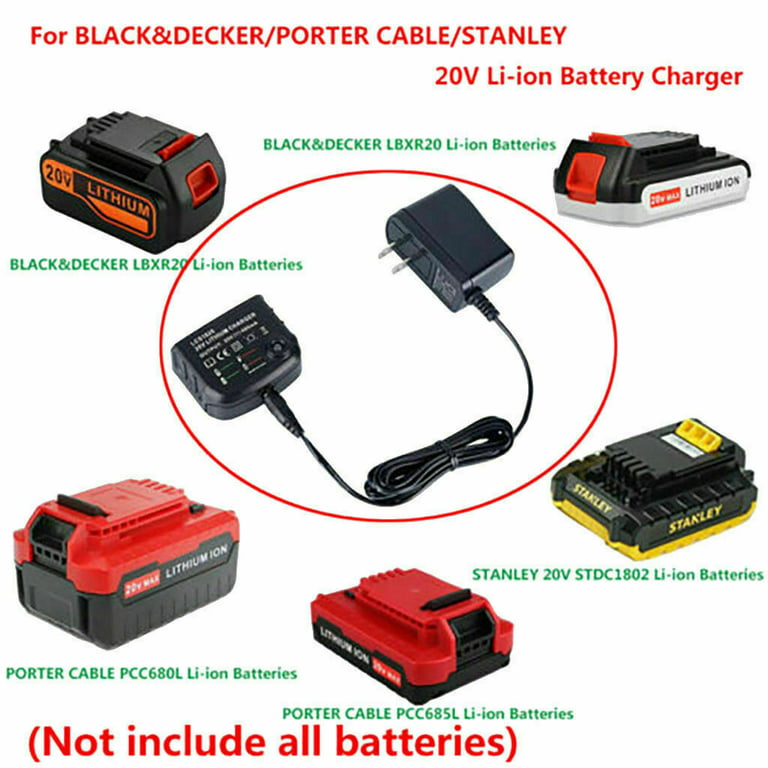 20V Lithium Battery Charger for Black & Decker US Battery