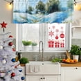 thumbnail image 6 of 2 Pack Valances for Windows, Blue Green Spring Window Valances for Living Room/Bedroom/Bathroom, Watercolor Flower Trees Nature Landscape Light Filtering Kitchen Curtain Valance 42"W x18" L, 6 of 9