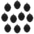 thumbnail image 1 of Abbracc 10 Vintage Base Pendant Base Tray Blank Jewelry Making Black, 1 of 8