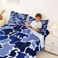 thumbnail image 3 of Manfei Cute Bear Bed Sheets,Vintage Camouflage Full Size Sheets,Blue,4-Piece,1 Flat Sheet, 1 Fitted Sheet and 2 Pillowcases, 3 of 6