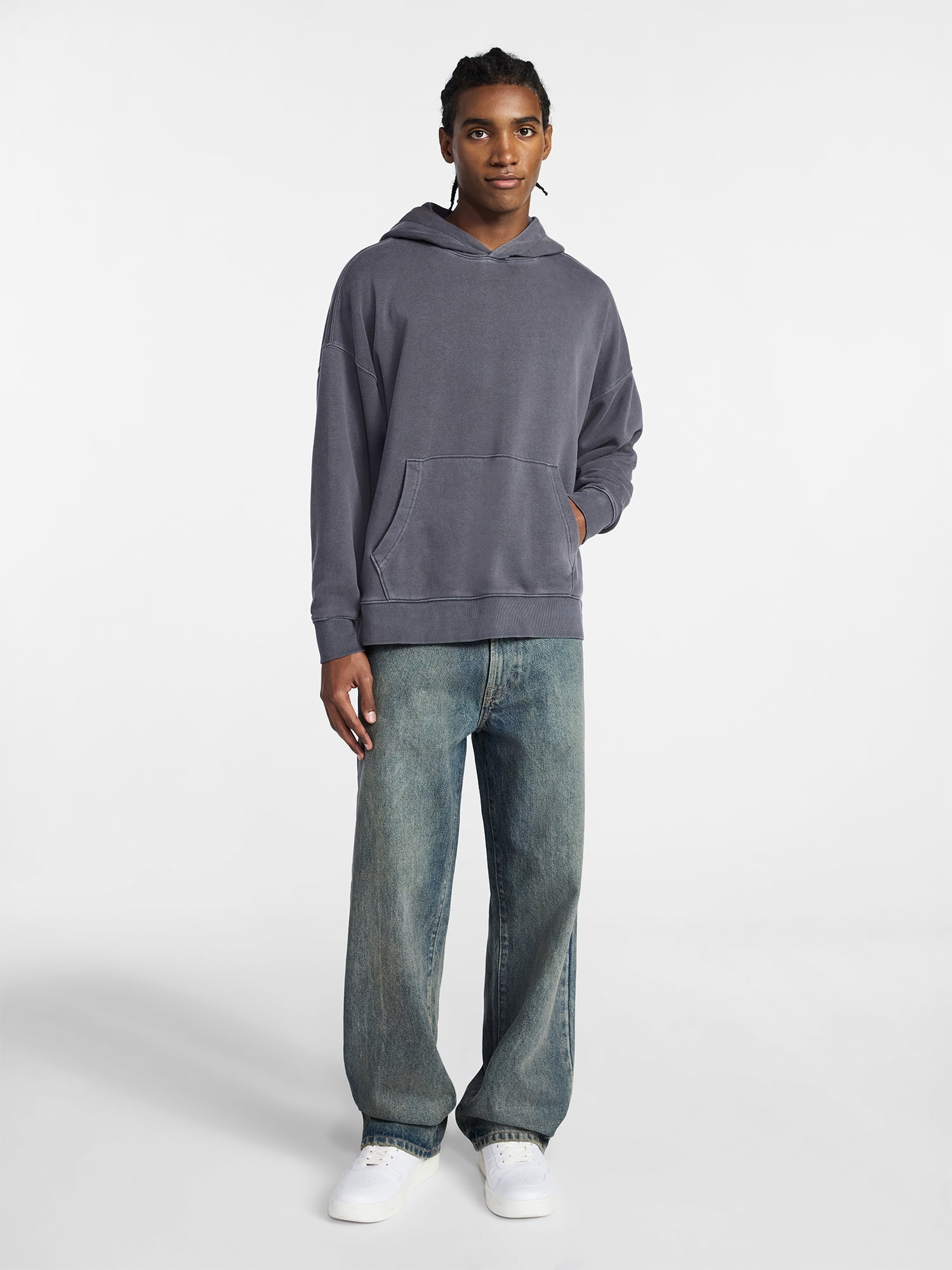 No Boundaries Oversized Hoodie with Long Sleeves, Men's XS-4XLT