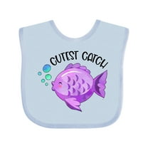 Inktastic Cutest Catch Cute Purple Fish Boys or Girls Baby Bib