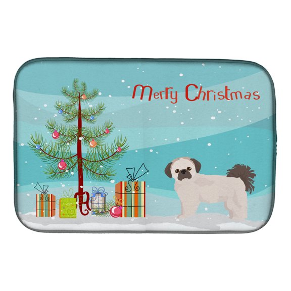 Pekeapoo Christmas Tree Dish Drying Mat