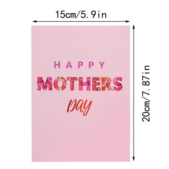 Clearance! 3D Popping Mothers Day Card I Love Mom Mother'S Day Greeting Cards With Envelope Flower Theme
