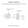 thumbnail image 5 of Rosec Jewels Ethiopian Opal Crown Stud Earrings (4 Carat Opal, AAA Grade) - Rainbow Opal Diamond Earrings - Ready to Gift, 925 Sterling Silver, 5 of 8