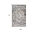 thumbnail image 5 of 7' X 10' Gray and Brown Oriental Distressed Area Rug, 5 of 6