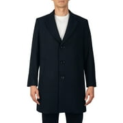 Alpine Swiss Luke Mens Wool Blend Overcoat Single Breasted Topcoat Tailored Notch Lapel Coat Business Professional BLK LRG
