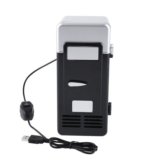 Mini USB Fridge,LED Compact Portable Skin Care Refrigerator USB Refrigerator Drinks Beverage Cans Refrigerator and Heater for Home, Office, Car and College Dorm Room[black]