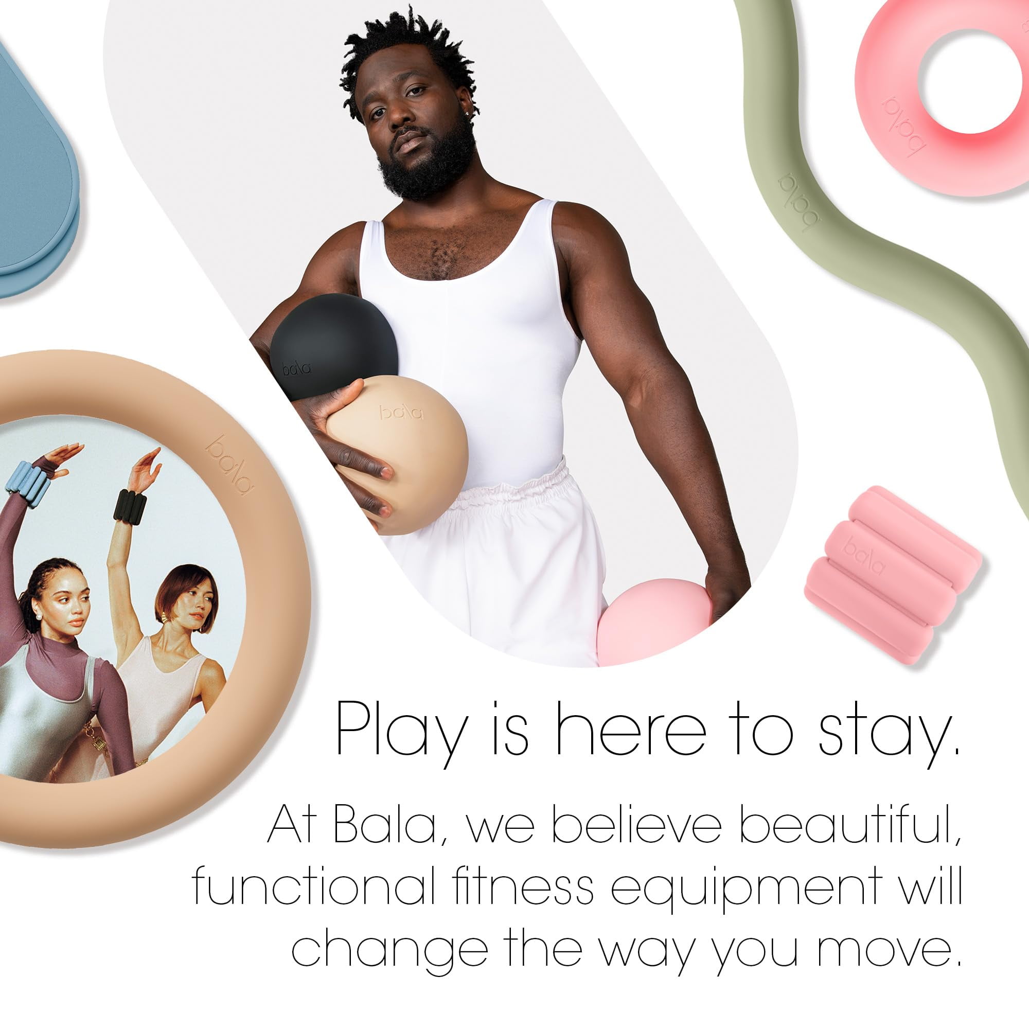 Bala Non-Weighted Exercise Ball (Sage) - 8" Yoga Ball for Barre, Stretching, & Strength Training