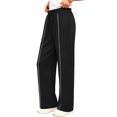 thumbnail image 4 of UVN Sweatpants for Women Casual Wide Leg Baggy Pants Straight Long Trousers High Waist Drawstring Workout Pants with Pockets, 4 of 12