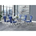 thumbnail image 3 of ACME Azriel Dining Table w/Pedestal Base, Clear Glass & Mirrored Silver Finish, 3 of 4