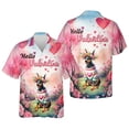 thumbnail image 3 of Hello Valentine’s Day Doberman Pinscher Flower Crown Romantic Pink Floral Hawaiian Shirt Breathable Summer Unisex Merch Doberman Dog Lover Gifts - 00031, 3 of 6