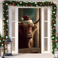 thumbnail image 1 of Cow And Snowman Door Sign Decorative Tapestry Holiday Party for Home Entrance, 1 of 5