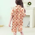 thumbnail image 3 of Girls Pajamas 3 Piece Button-Down Pjs Short Sleeve Top Shorts & Long Pants Cute Cartoon Valentine's Day Pajama Sets Nightwear Loungewear for 4t-15years Nighty for Teens, 3 of 5