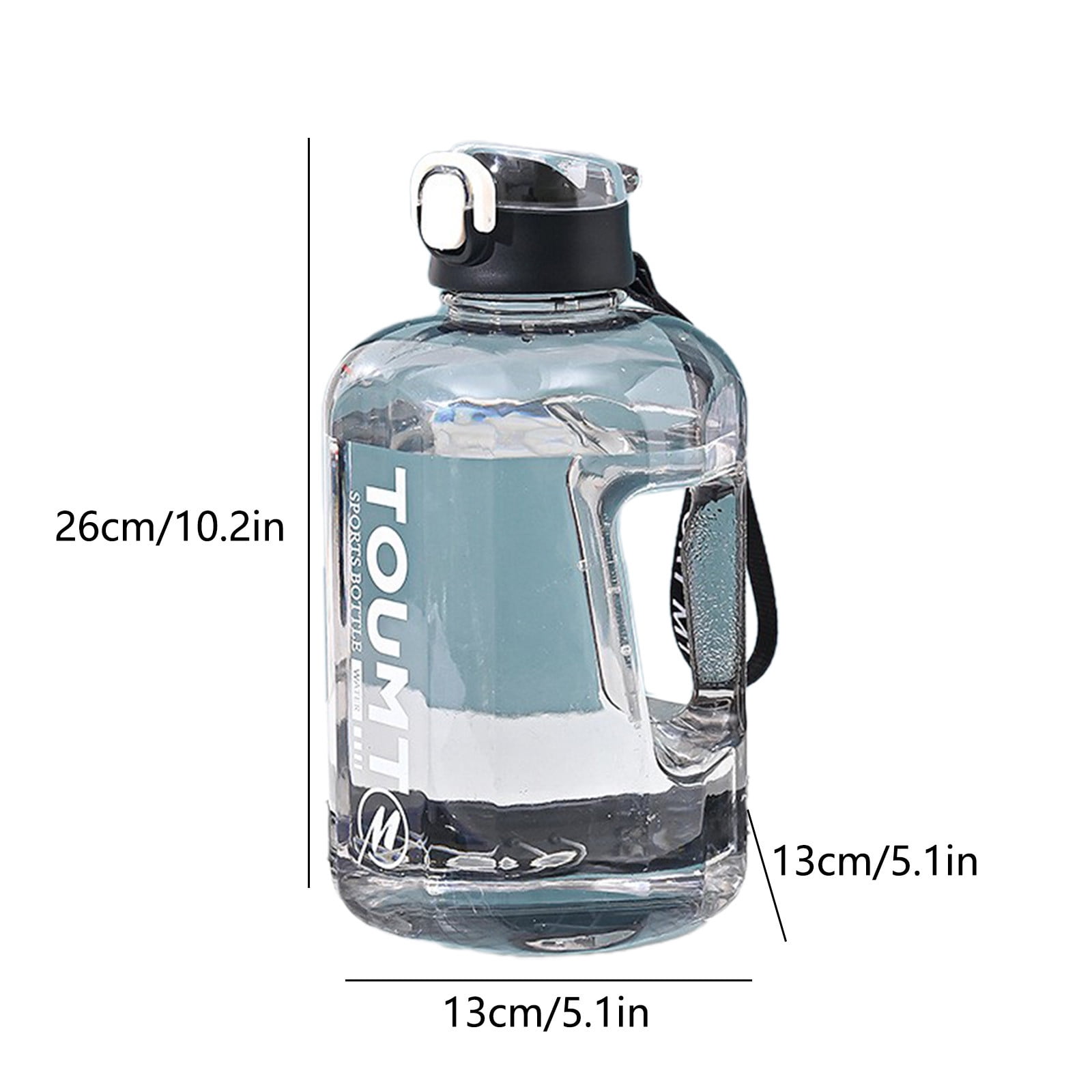 3pcs THE GYM KEG Sports Water Bottle Half Gallon Carry Handle Big Water Jug for Sport Large Reusable Water Bottles Eco-friendly, Leakproof 2200mL