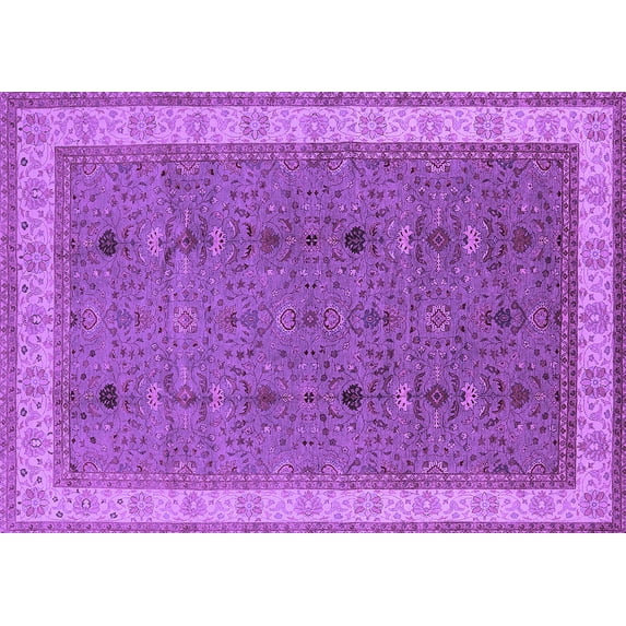 Ahgly Company Indoor Rectangle Oriental Purple Traditional Area Rugs, 2' x 4'