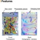 thumbnail image 4 of 100pcs reutilizable sellable poliéster película bolsas olor papel de aluminio bolsas con cremallera para alimentos pestañas caramelo baño arco iris diseño, 4 of 8