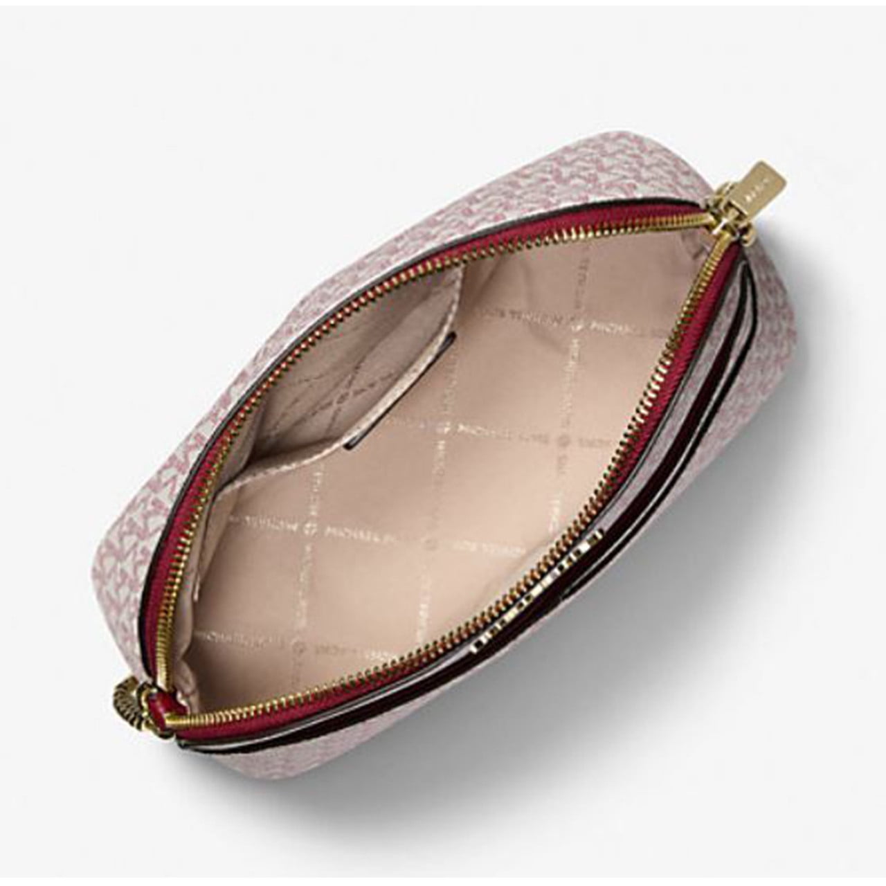 Michael Kors Women's Outlet Jet Set Travel Medium Signature Logo Dome Crossbody Bag 35F5GTVC8I-Cherr