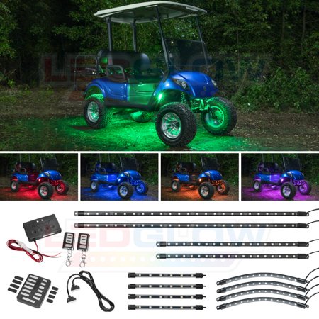LEDGlow 12pc Million Color SMD LED Golf Cart Underbody Underglow Lighting Kit
