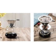 TOP-MAX Stainless Steel Coffee Filter Double-Layer Filter Reusable Drip Coffee Filter (Leakage Mesh Bracket)