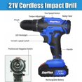 thumbnail image 2 of 21V Cordless Drill Electric Kit Fast Charger Lithium-Ion Battery for Car Tyre Repair & Home DIY, 2 of 10