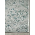 thumbnail image 3 of FH Home Flat Woven Outdoor Rug - Waterproof, Easy to Clean, Stain resistant - Premium Polypropylene Yarn - Distressed Farmhouse -Porch, Deck,Balcony,Laundry Room - Granada - Aqua - 2ft 7in x 4ft 11in, 3 of 5